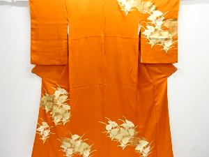 雲に菊模様刺繍一つ紋訪問着